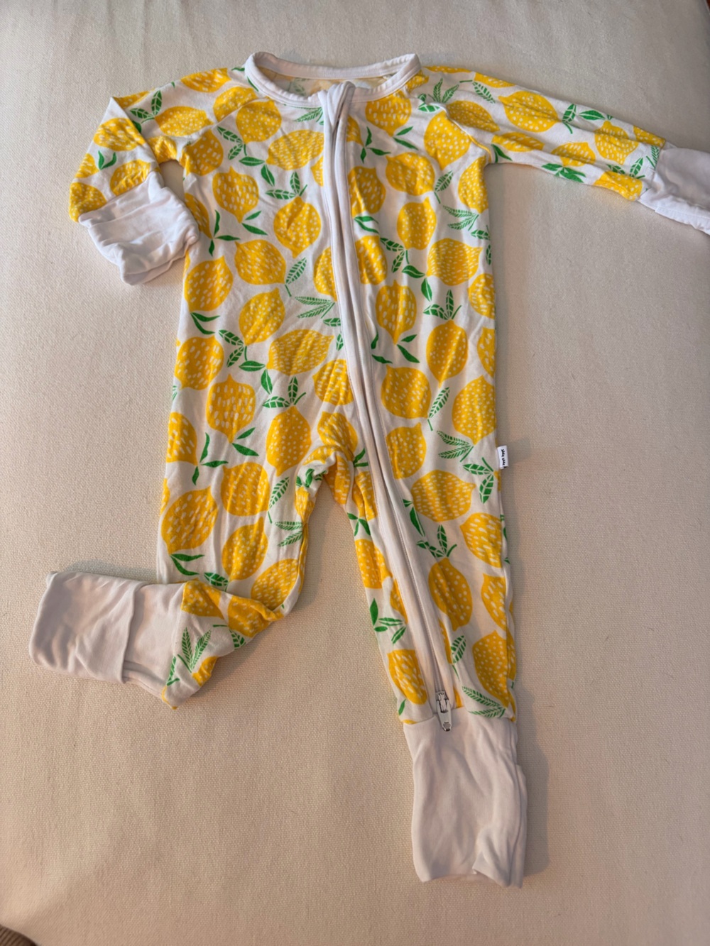 Little Sleepies Lemon Print Baby Zipper Footie Pajamas
